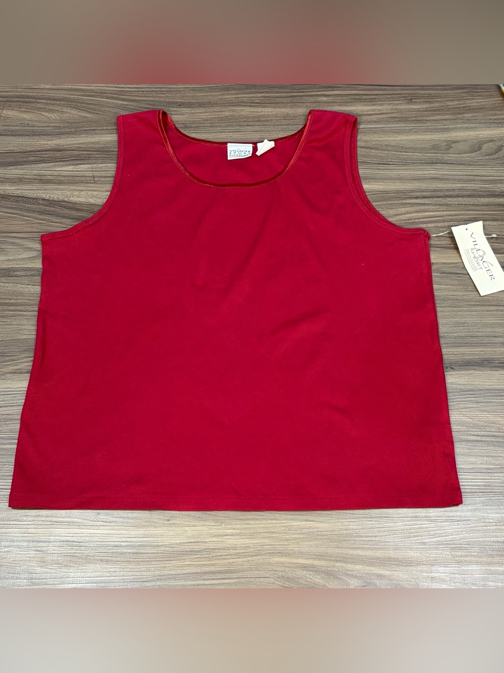 Liz Claiborne Villager Sport Red Ribbed Tank Top Women Size 2X With Tags